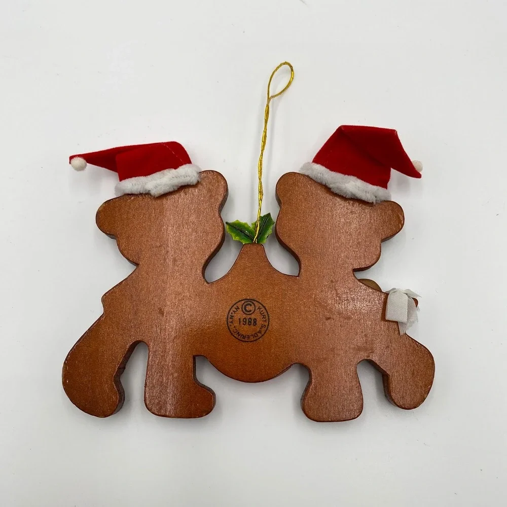 Kurt‎ Adler Our 1st Christmas Together Wooden Bear Ornament Vintage 1996